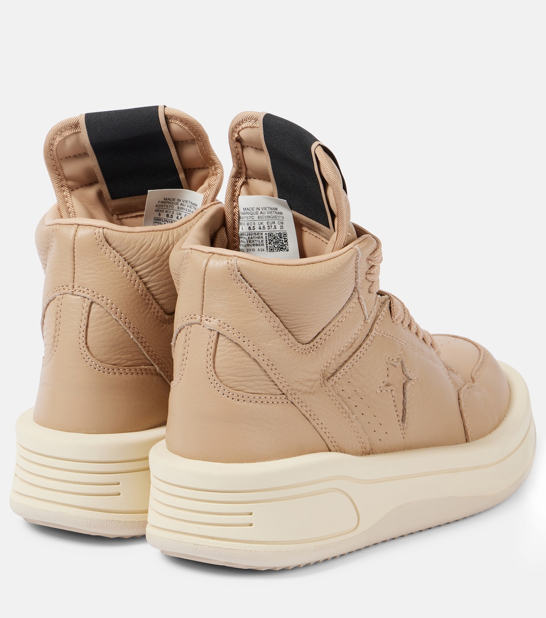 Кожаные кроссовки на платформе из коллаборации с Converse Turbowpn Rick Owens, Cave — фото 3