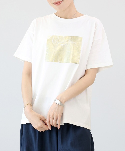 

Футболка с коротким рукавом, с фольгированным принтом Aletta vita, кремовый, Бежевый, Футболка с коротким рукавом, с фольгированным принтом Aletta vita, кремовый