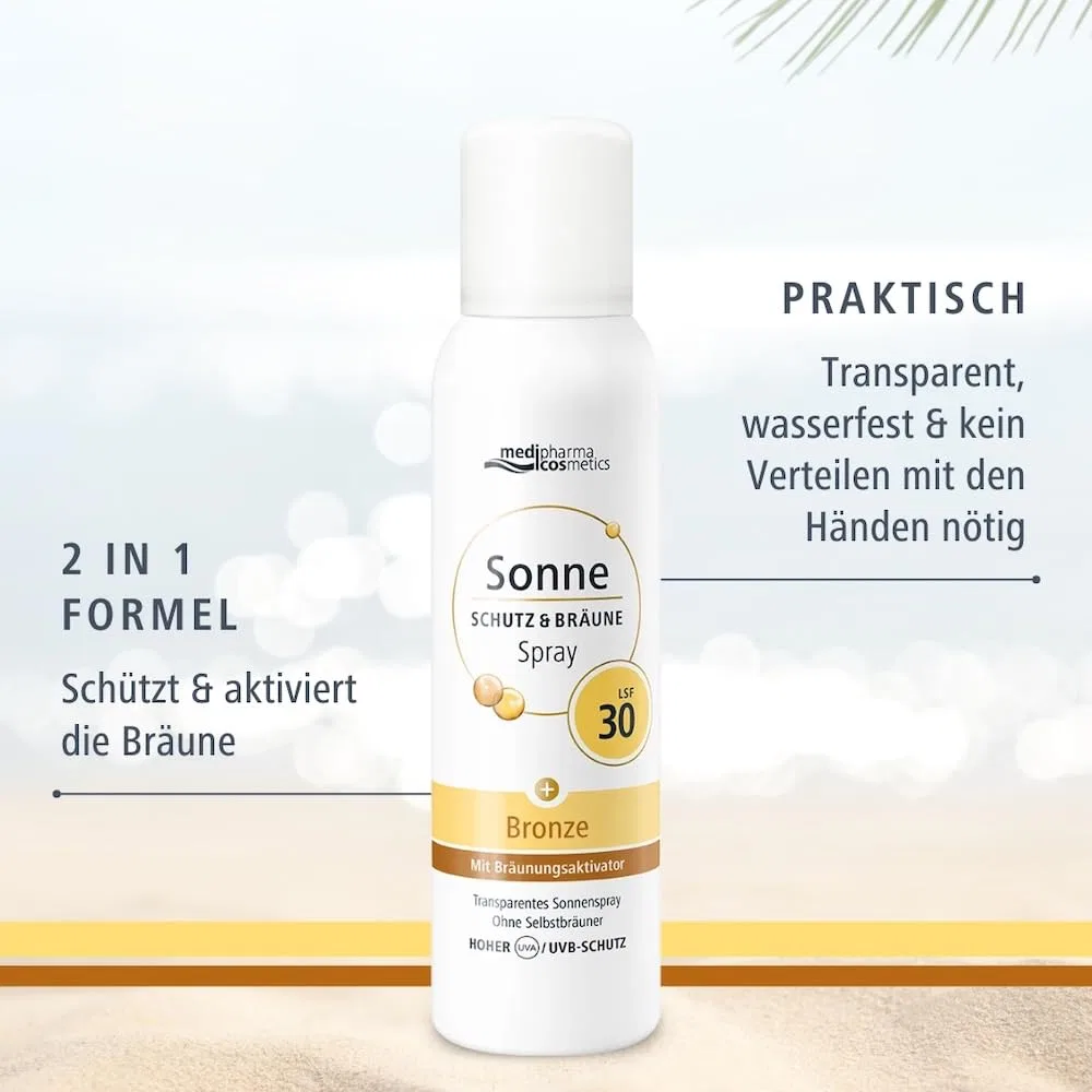 Солнцезащитный спрей Medipharma Cosmetics Sun Protection & Tan Spray SPF 30, 150 мл Dr. Theiss Naturwaren Gmbh — фото 4