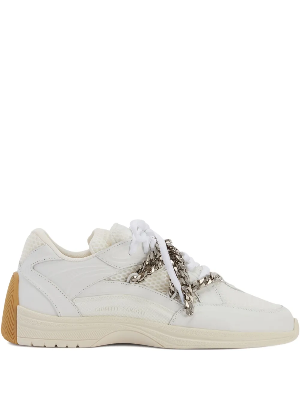 

Кожаные кроссовки с кружевной цепочкой Giuseppe Zanotti, белый