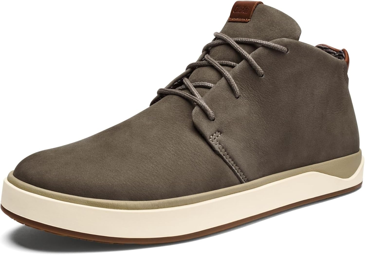 

Мужские ботинки OLUKAI Papaku 'Ili, прочная водонепроницаемая кожа, уютная стеганая подкладка, амортизация на весь день, комфортные резиновые подошвы с хорошим сцеплением на мокрой поверхности, Mustang/Mustang