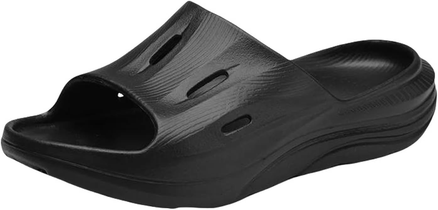 

Домашние тапочки UEBHERV для мужчин, лаконичные тапочки, модные водонепроницаемые летние мужские шлепанцы с противоскользящей подошвой, легкие мягкие пляжные сандалии, черный