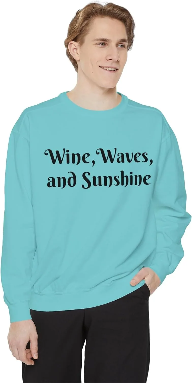 Свитшот Wine, Waves and Sunshine Generic, синий — фото 3