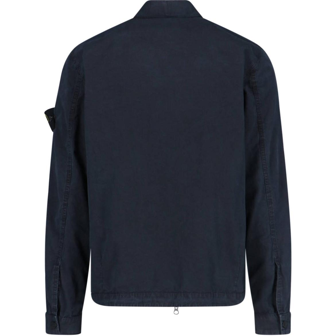 Застегивающаяся на молнию рубашка-куртка с нашивкой компас STONE ISLAND, синий — фото 3