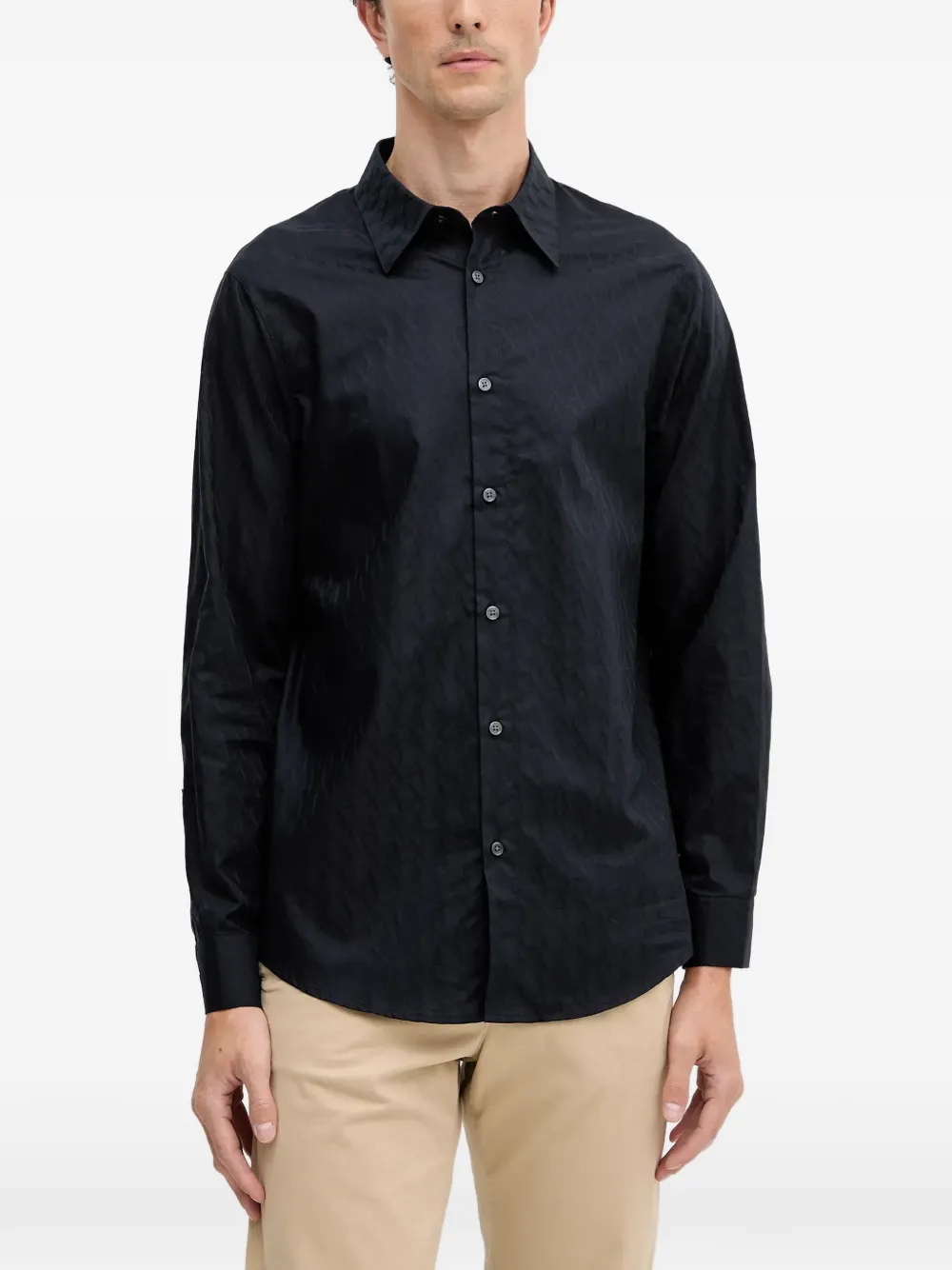 

Рубашка с принтом на пуговицах Armani Exchange, синий