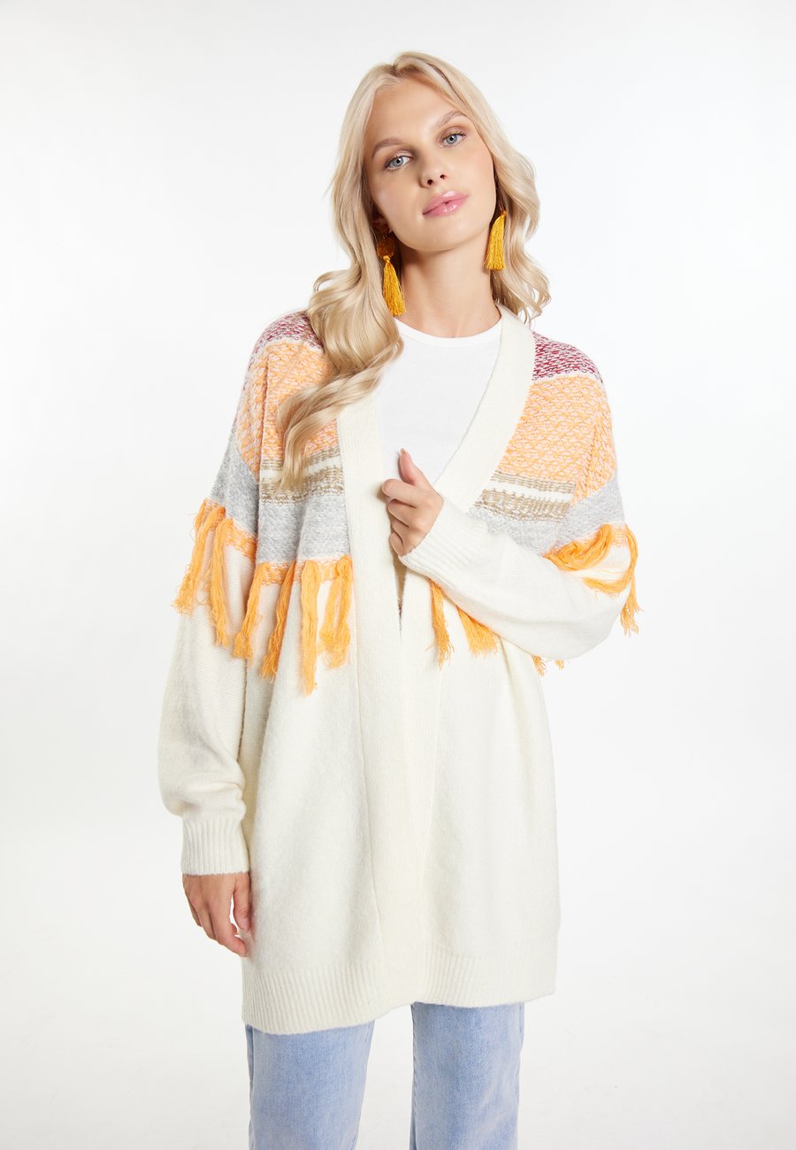 

Кардиган IZIA Cardigan, Wollweiss Orange/Off-White