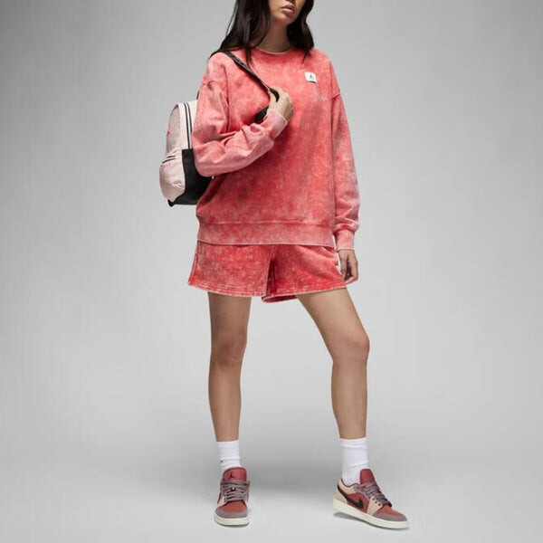 Толстовка (WMNS) Air Jordan Flight Oversize Fleece Sweatshirt 'Red', красный — фото 3