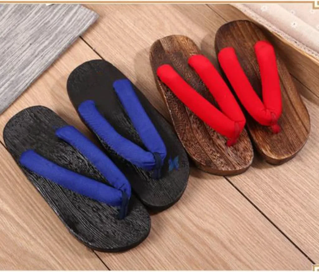 

Японские традиционные деревянные сандалии Гета, шлепанцы с плоской подошвой, противоскользящие модные тапочки, круглый носок, унисекс, косплей, удобная нескользящая обувь с плоской подошвой YFDZKJ