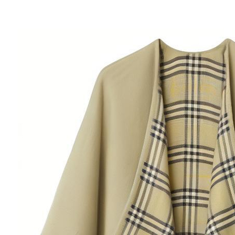 Плащ-накидка Burberry женский реверсивный шерстяной зеленый — фото 4