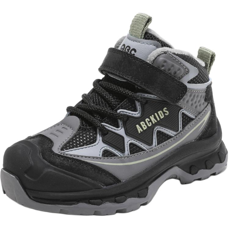 

Скользоустойчивые противоударные износостойкие утепленные высокие детские повседневные ботинки beige black green kids' ABC KIDS, бежевый/черный зеленый