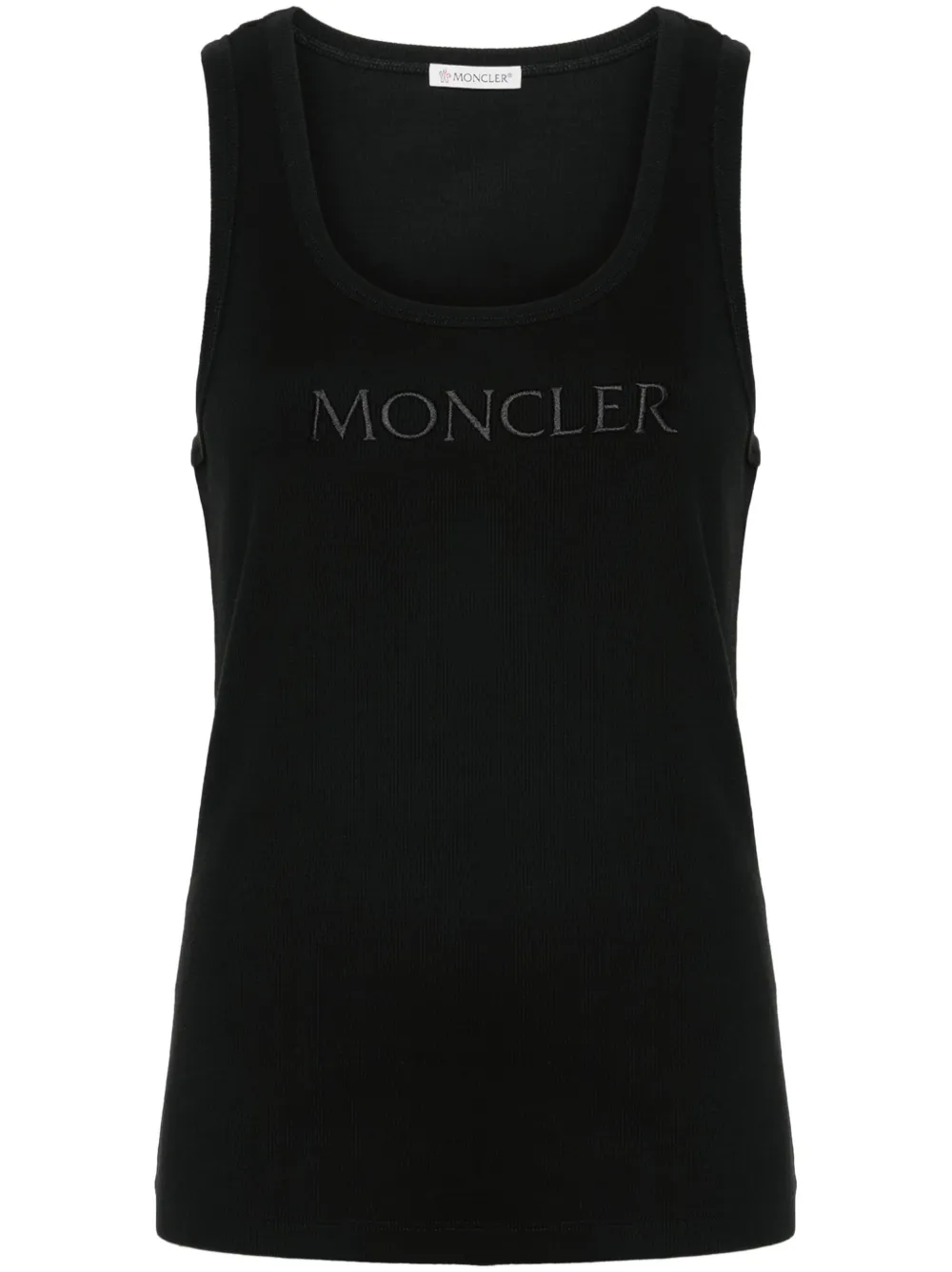 

Топ с вышитым логотипом MONCLER, черный