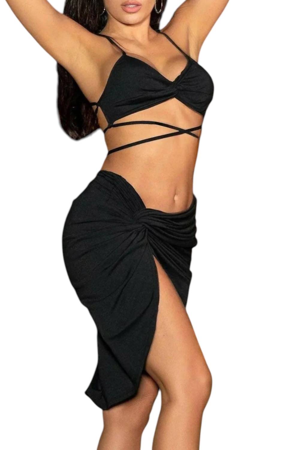 

Черный пляжный комплект из двух предметов Dress In Black Mapale