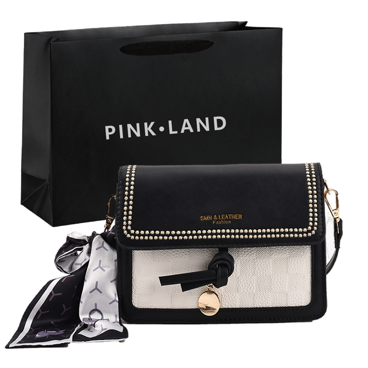 

PINK·LAND Сумка через плечо из искусственной кожи, обычная женская, черного/желтого/темно-коричневого/зеленого/синего цветов