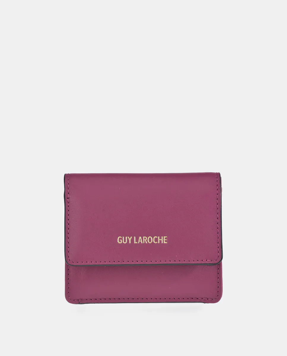 

Женский кошелек для карт на кожаной молнии Guy Laroche, фуксия