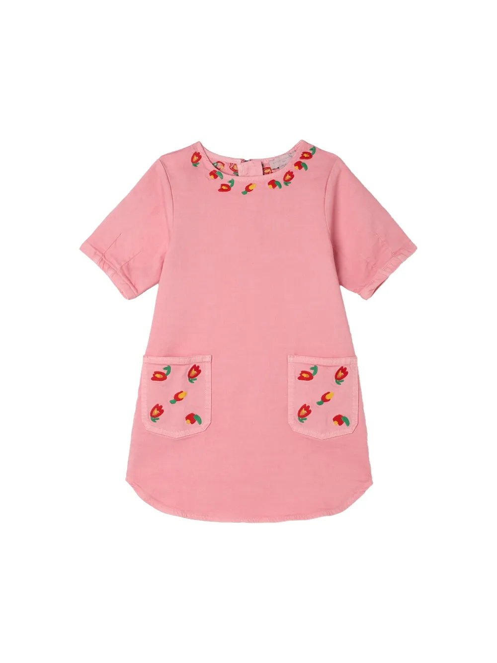 Платье с цветочной вышивкой и карманом Stella Mccartney Kids, розовый — фото 2