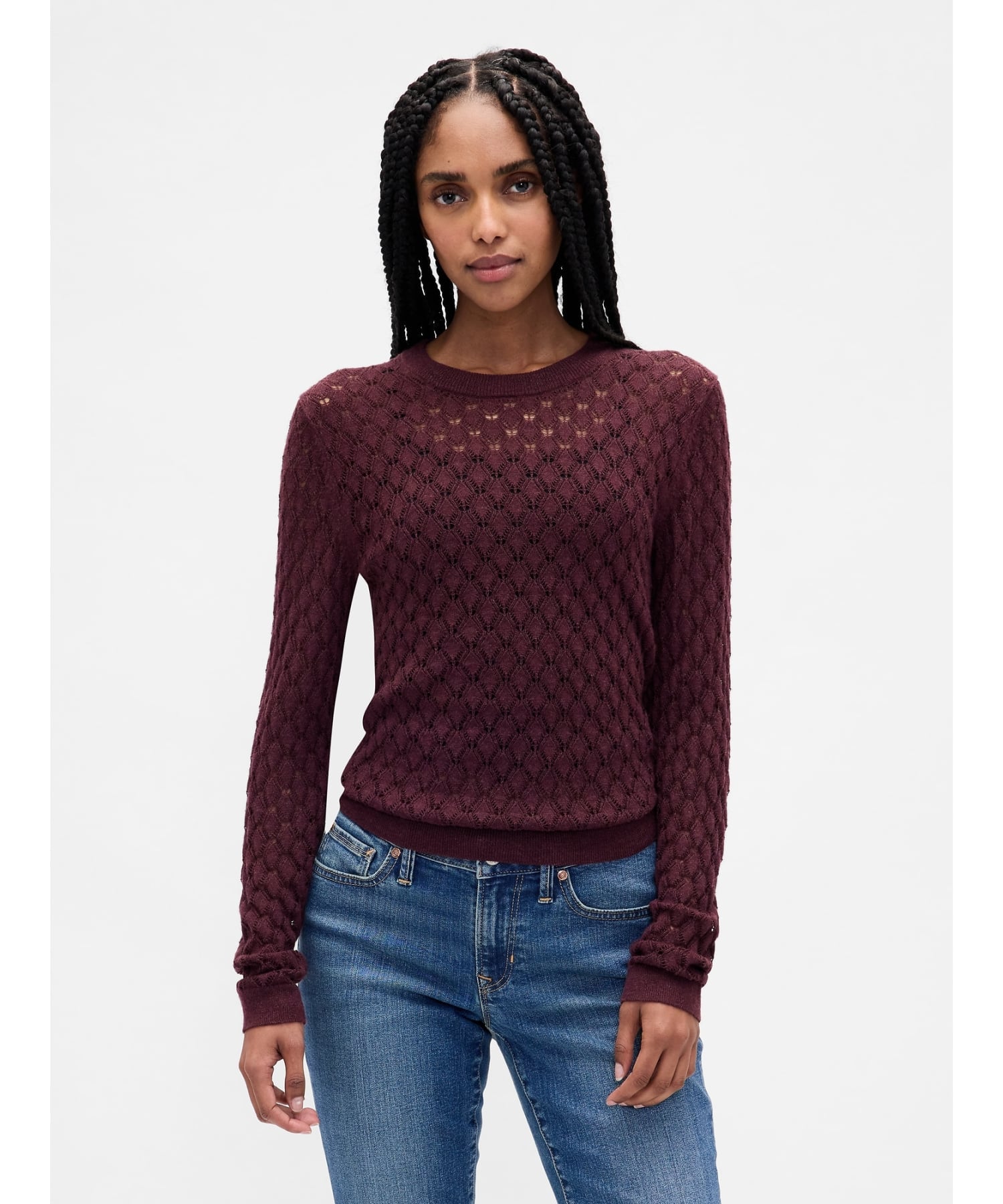 (W) Пуантовый свитер GAP, TUSCAN_RED