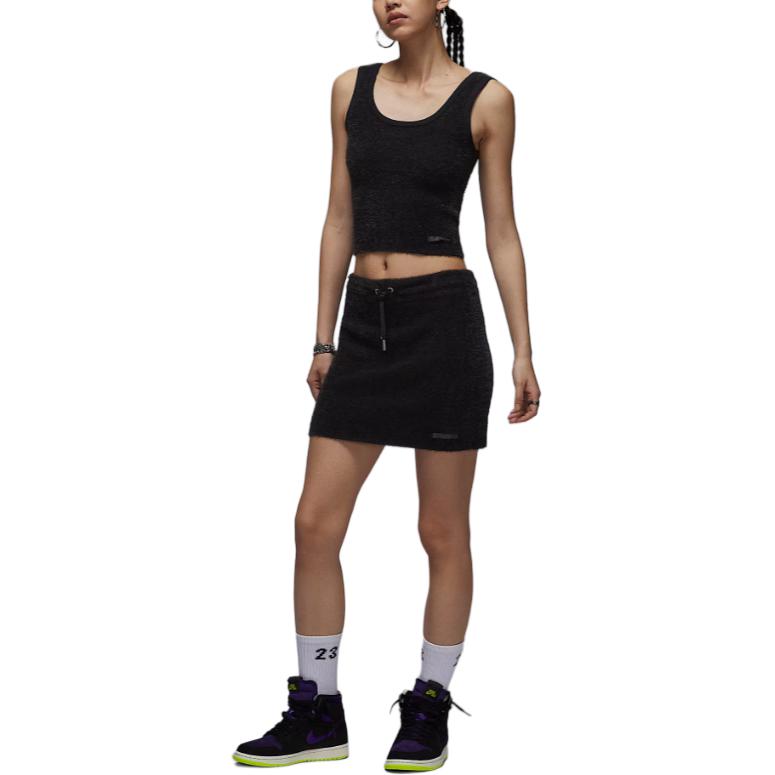 Воздушная SS25 повседневная короткая юбка Women's Nike, черный/серый — фото 3