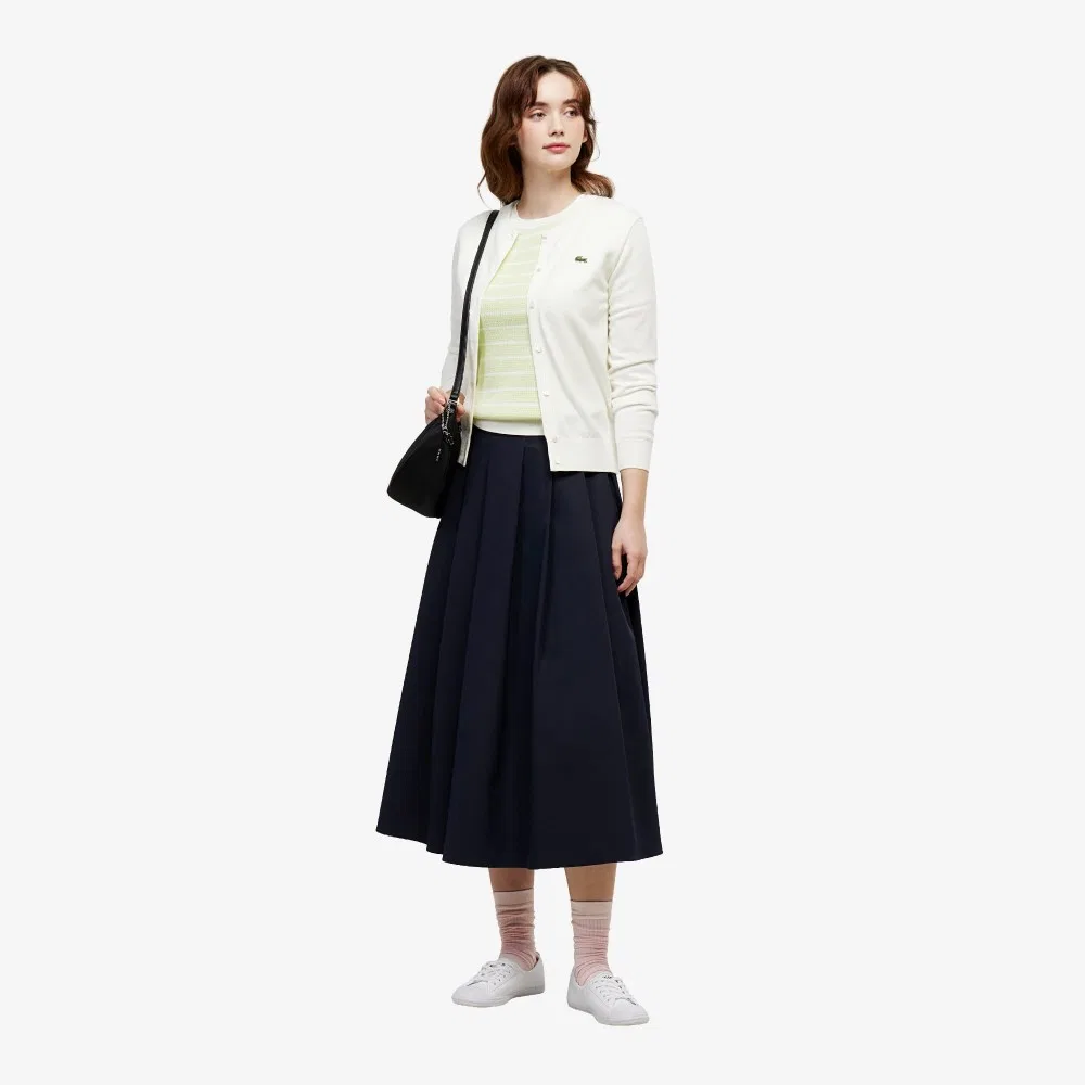 Свитер Lacoste ажурный с круглым вырезом, светло-зеленый — фото 3