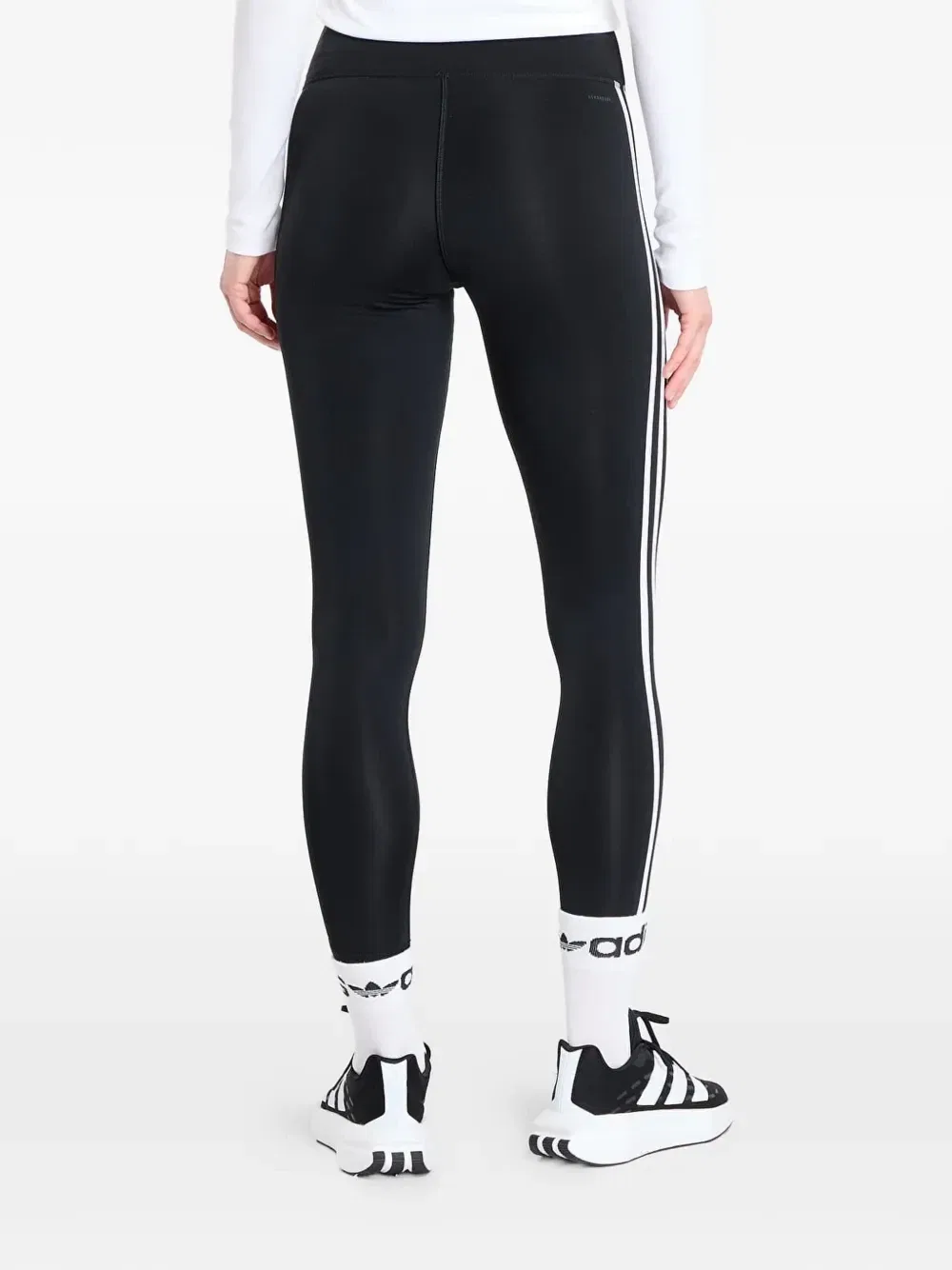Леггинсы Essentials с тремя полосками, завышенной талией и длиной 7/8 adidas, серый — фото 3