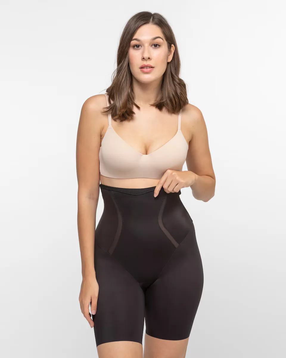 

Брюки с завышенной талией и плотным поясом Maidenform, черный