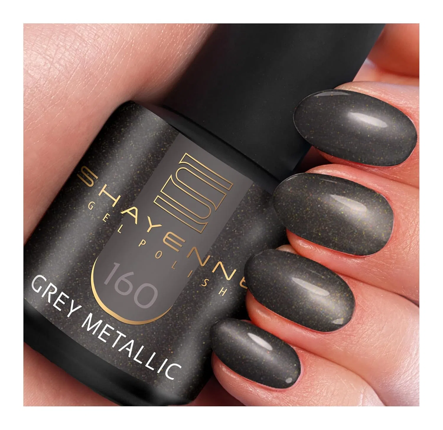 UV/LED гель-лак для ногтей SHAYENNE 160 Grey Metallic Shayenne, 160 Grey Metallic 15Ml