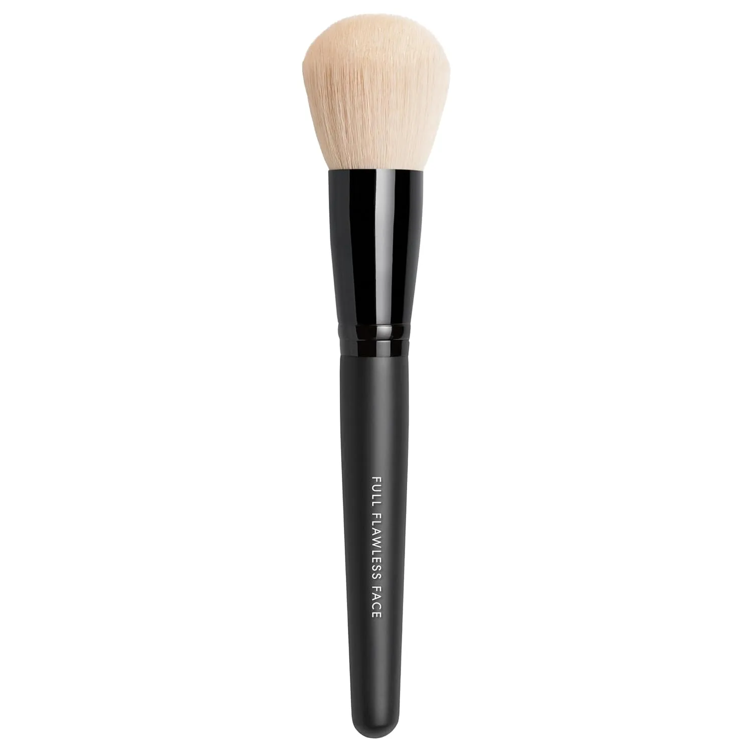 Кисть для лица bareMinerals Full Flawless для нанесения румян, хайлайтера или финишной пудры. Веганский продукт, не тестируется на животных и одобрен дерматологами., black handle
