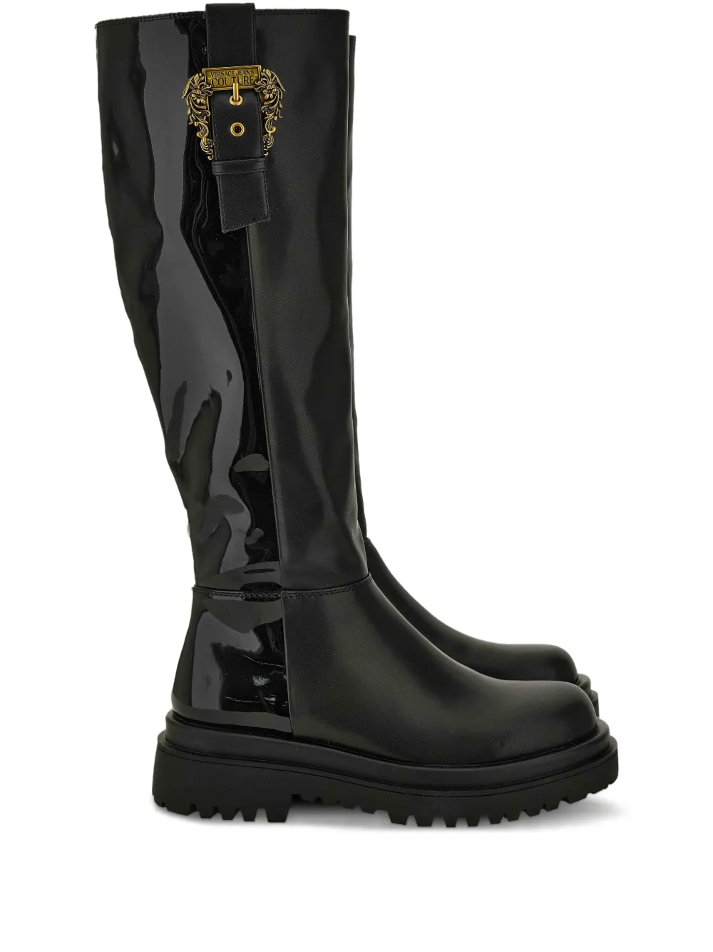 Сапоги с пряжками Versace Jeans Couture, черный