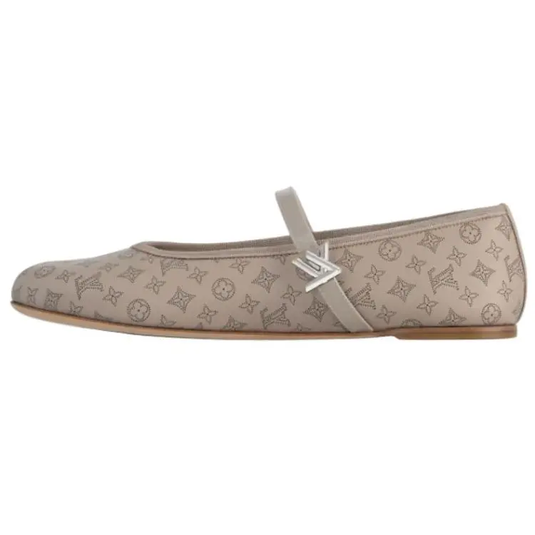 Туфли Romy Flat Mary Jane, женские, слон, серые LOUIS VUITTON, Elephant Gray