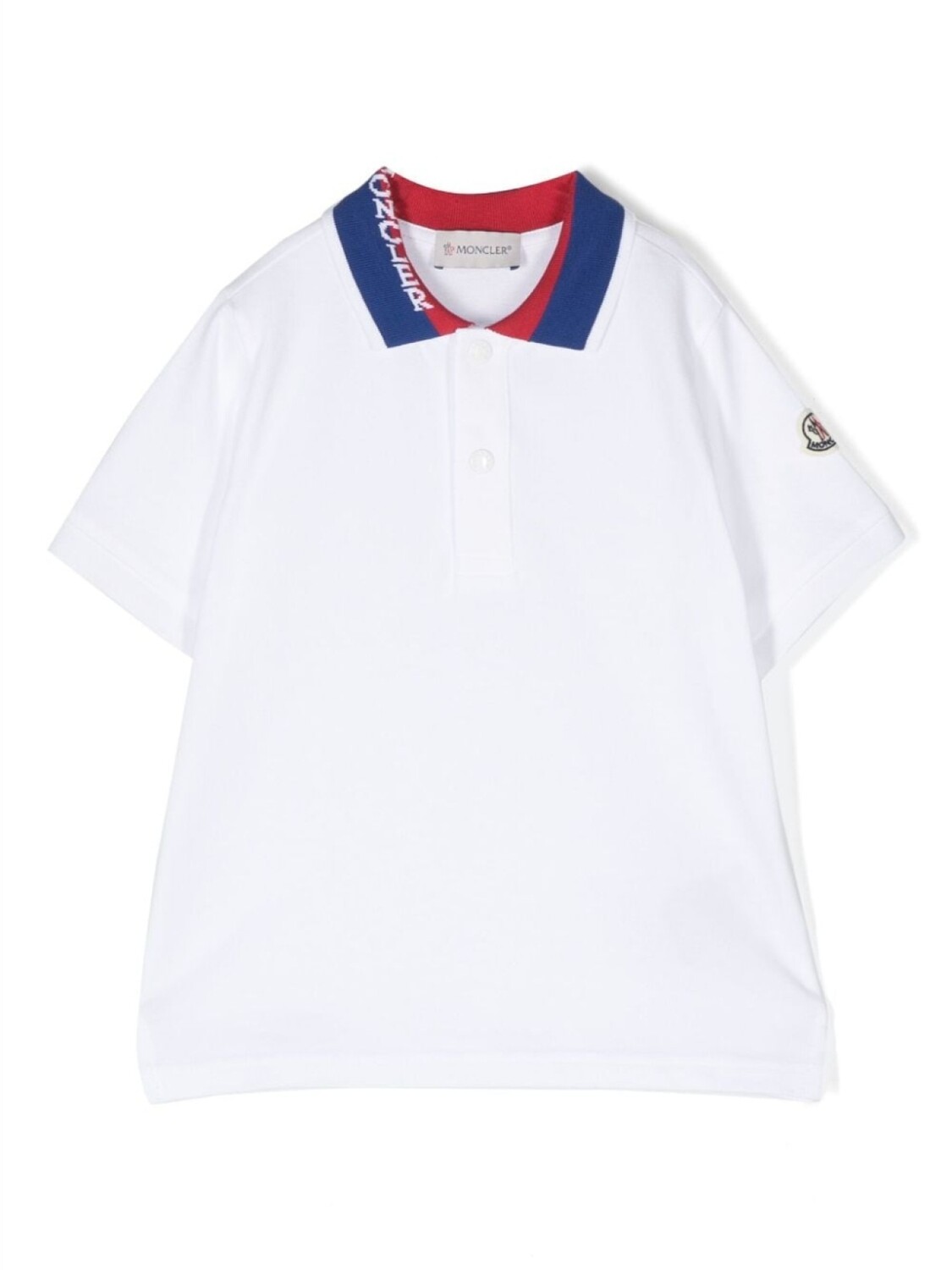 

Moncler Enfant рубашка поло с контрастным воротником, белый