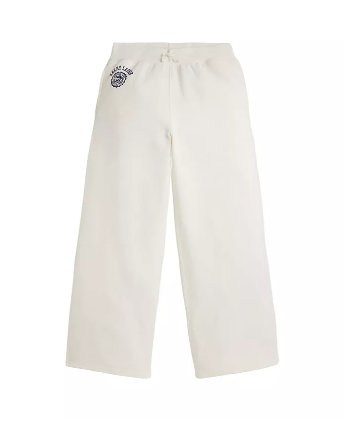 

Широкие брюки с логотипом и гербом для девочек 7-16 Polo Ralph Lauren, слоновая кость/кремовый
