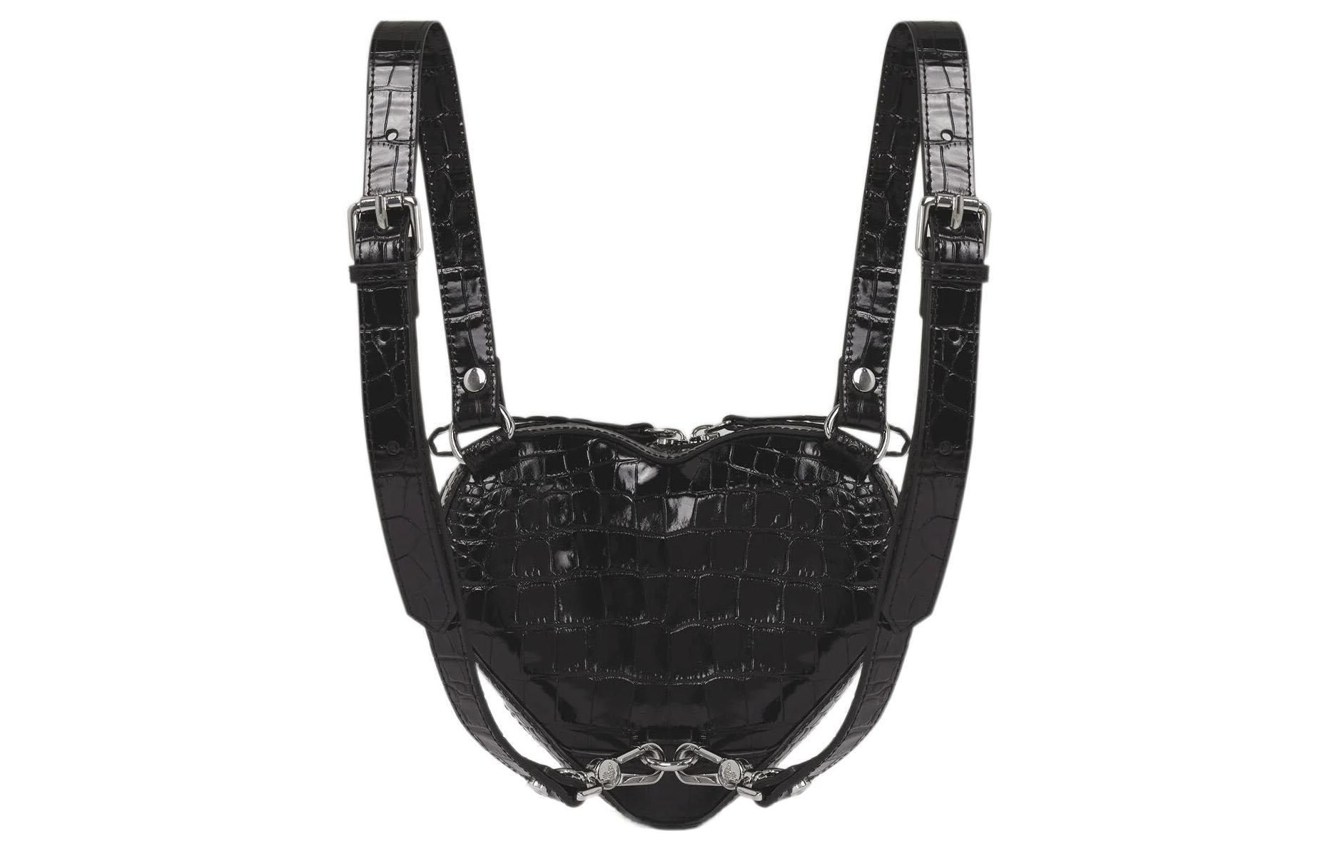 Vivienne Westwood Миниатюрный женский рюкзак из телячьей кожи черный — фото 3