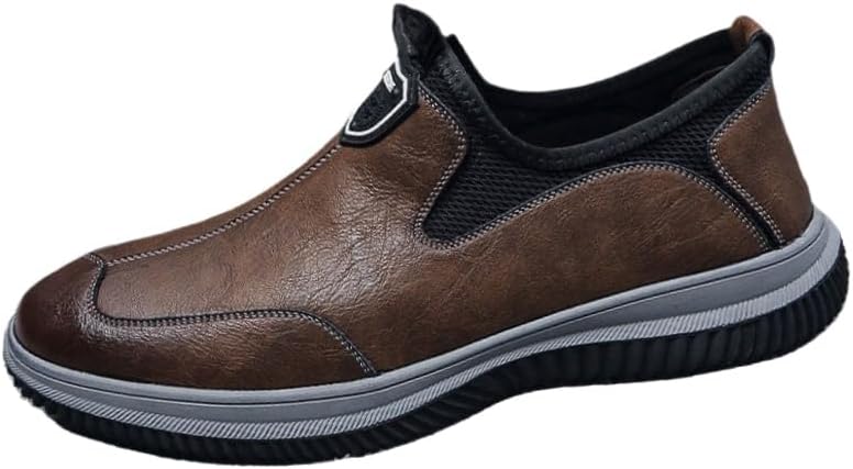 

Мужские повседневные туфли с толстой подошвой и противоскользящей поверхностью - прочные, подходят для кухни, поездок на работу и использования на улице Fusecottc, коричневый