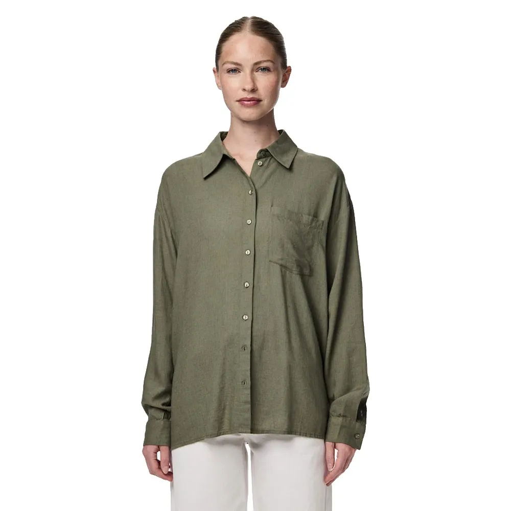 

Рубашка с длинным рукавом Pieces Pia Loose Fit, зеленый