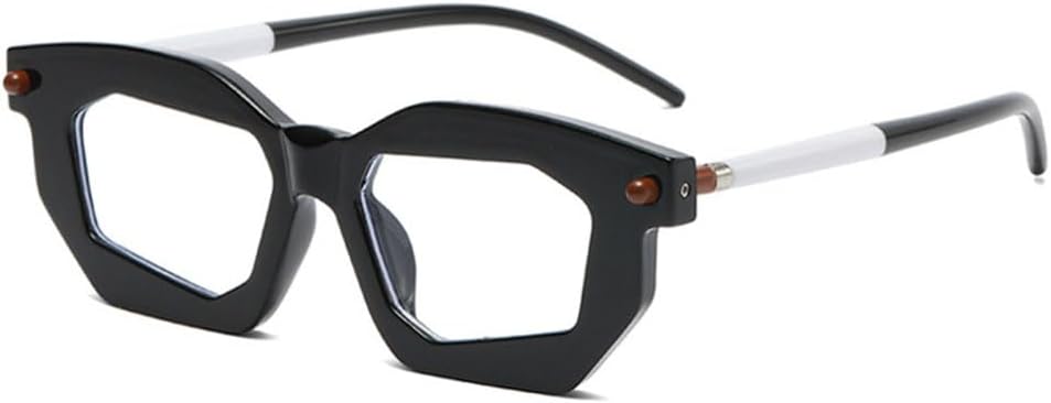 

Солнцезащитные очки Polygon для женщин, двухцветные, модные, с прозрачными линзами, в панк-оправе, с заклепками, уникальные, с защитой от УФ-излучения UV400 MTZJH, Black Clear