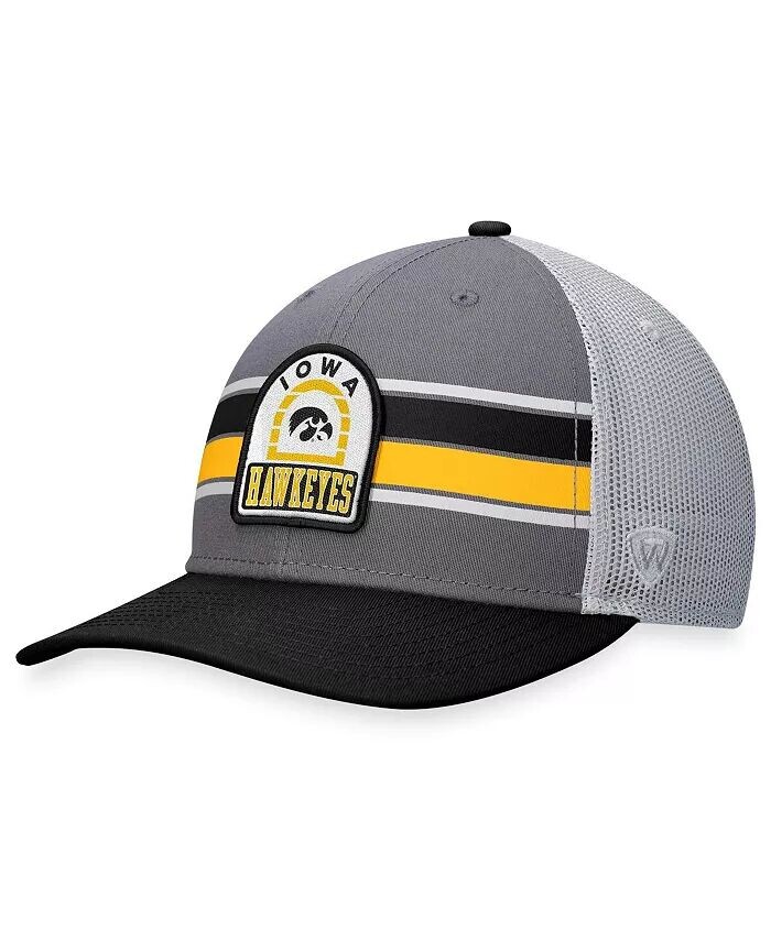 

Мужская серо-черная регулируемая кепка Iowa Hawkeyes Aurora Trucker Top of the World