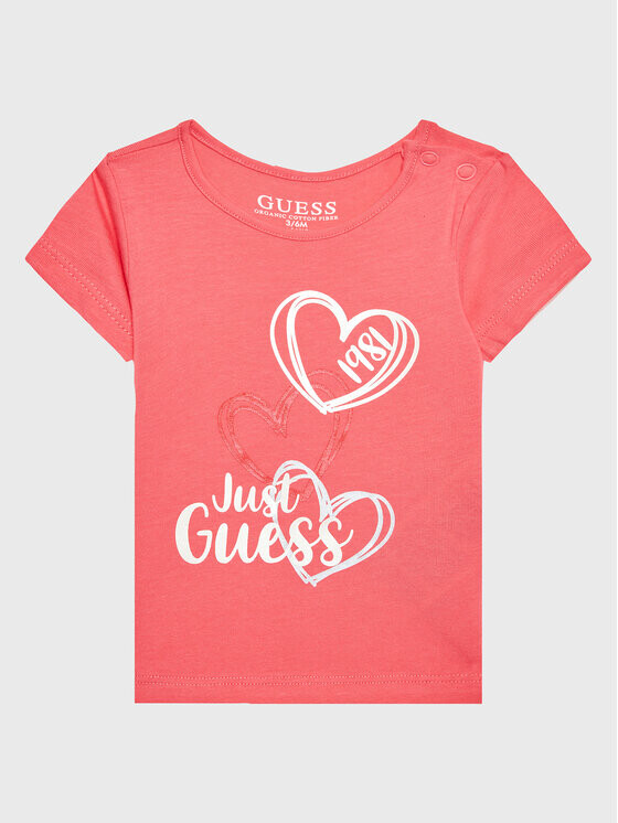 

Футболка стандартного кроя Guess, розовый
