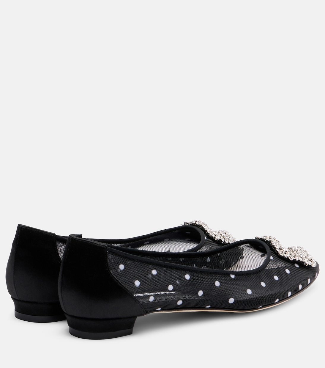 Hangisi украшенные сетчатые балетки Manolo Blahnik, 994/ 0015 YOTH/BLCK — фото 2