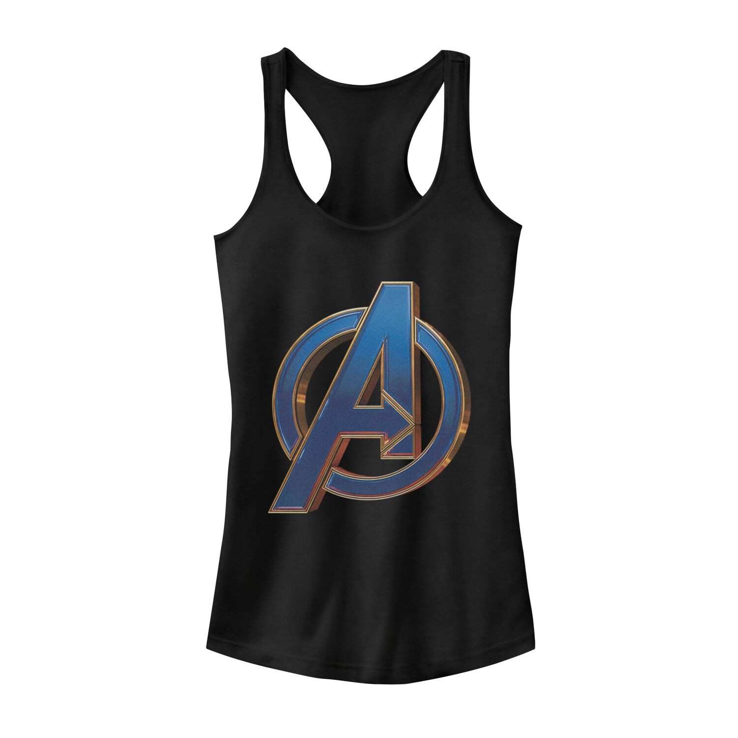 Синяя майка с металлизированным логотипом Marvel Avengers для юниоров , черный