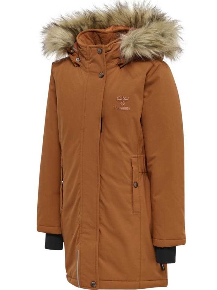 

Детская зимняя куртка "Hmlalma Tex Coat" коричневого цвета Hummel