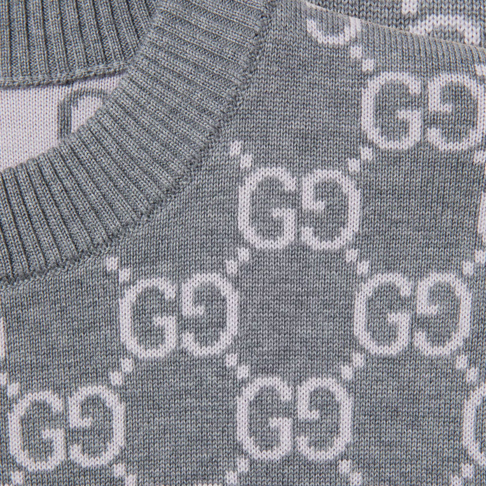 Пиджак GUCCI Gg Fine Wool, реверсивный, светло-серый — фото 3
