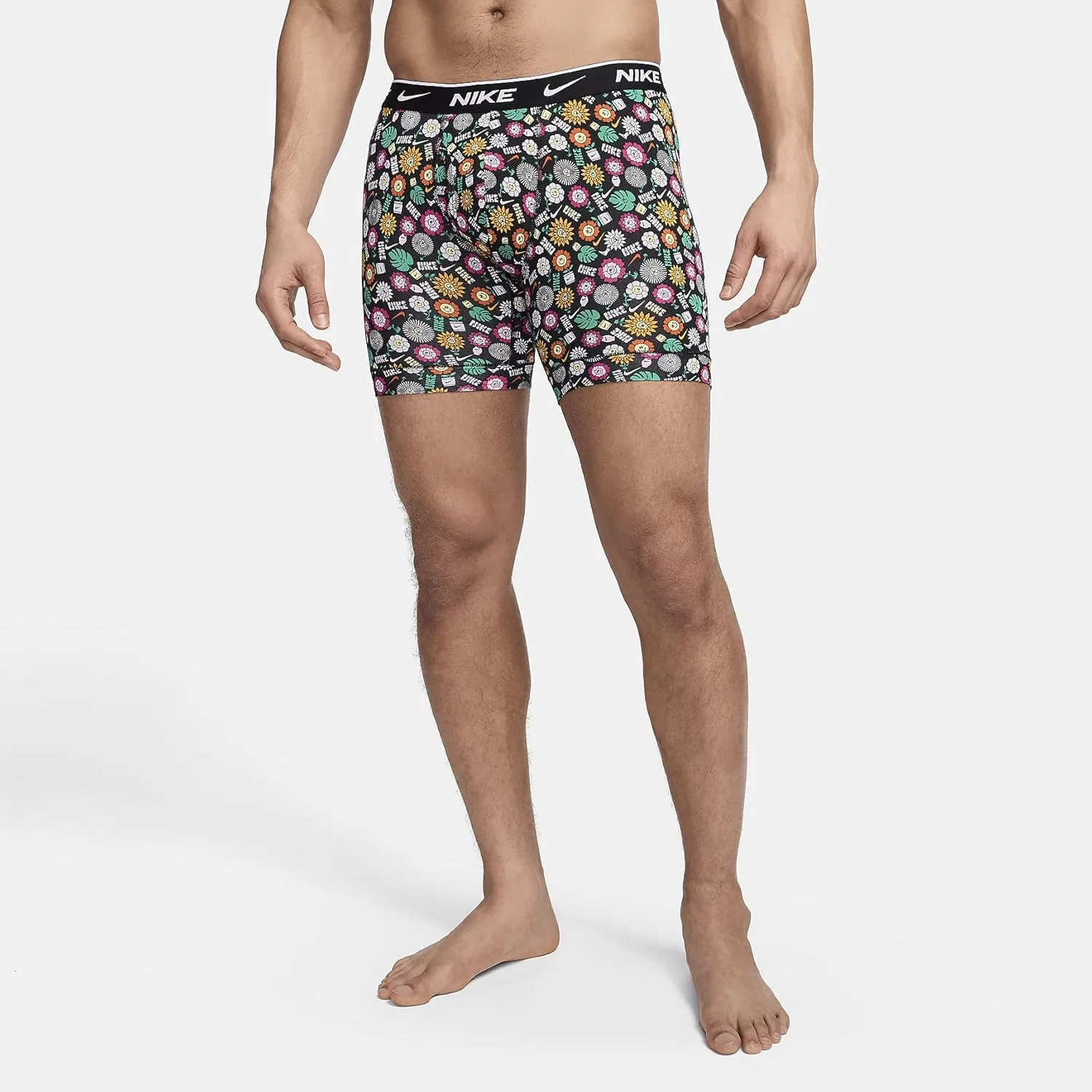 Боксеры дышащие Nike, Awe Floral Print/Blk L.fuchsia Wb/Lt Laser Orange — фото 2