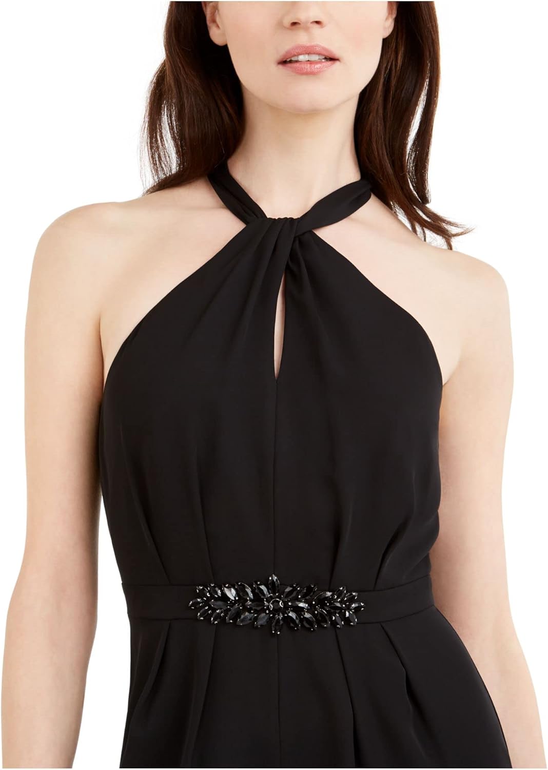 Женский комбинезон Calvin Klein с халтер-воротом и брюками-палаццо, Black — фото 3