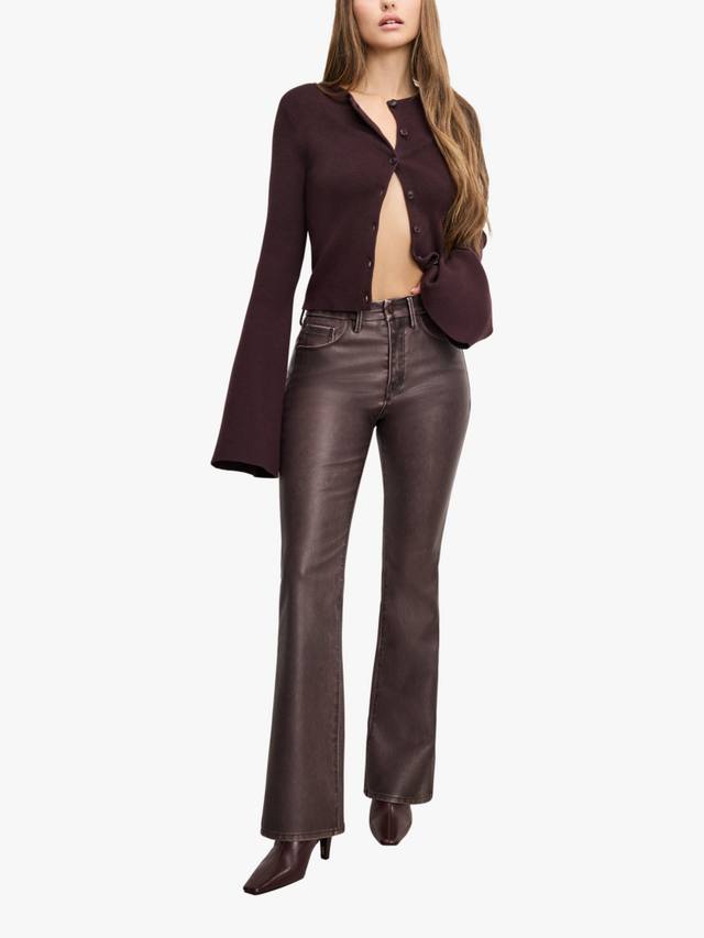 

Хорошие классические брюки-бойфренды из искусственной кожи Good American, Burgundy