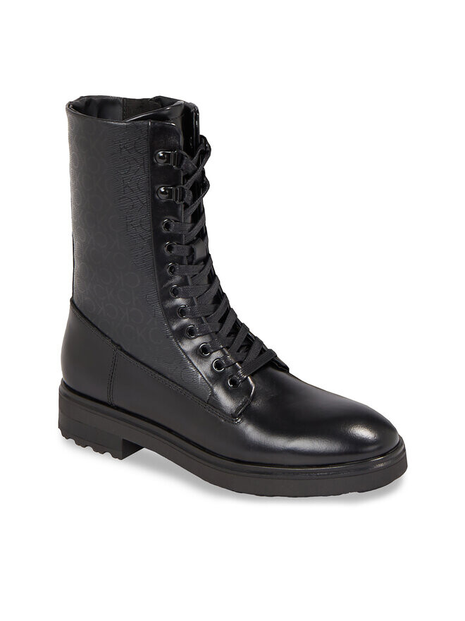 Ботильоны на шнуровке Cleat Combat Boot - Epi Mono Mix Calvin Klein, черный — фото 2