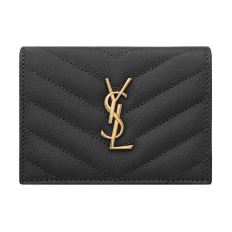 

SAINT LAURENT Кошелек для карт из коровьей кожи Regular Women's Black