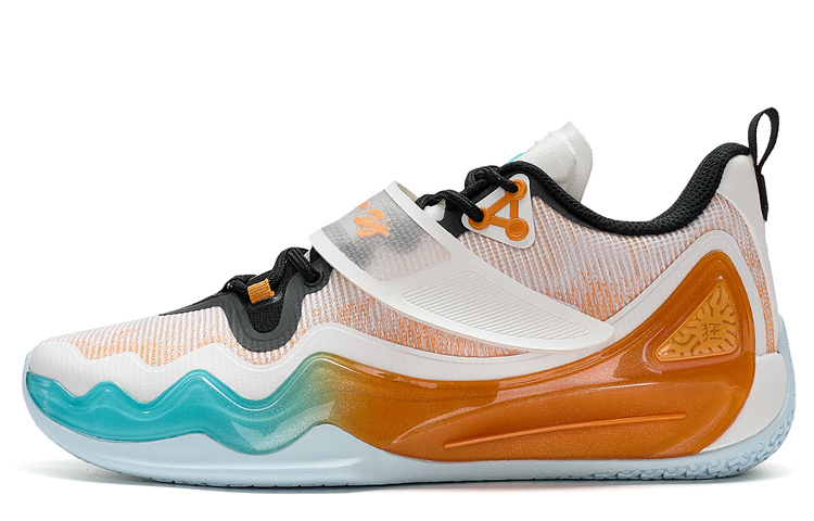 

Lin Frenzy 2-V2 Jlin Износостойкие баскетбольные кроссовки низкие мужские Sail White/Orange Yellow XTEP