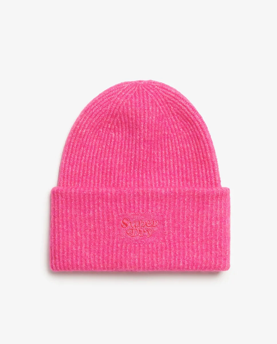 

Женская мягкая трикотажная шапка в рубчик Superdry, цвет Rosa