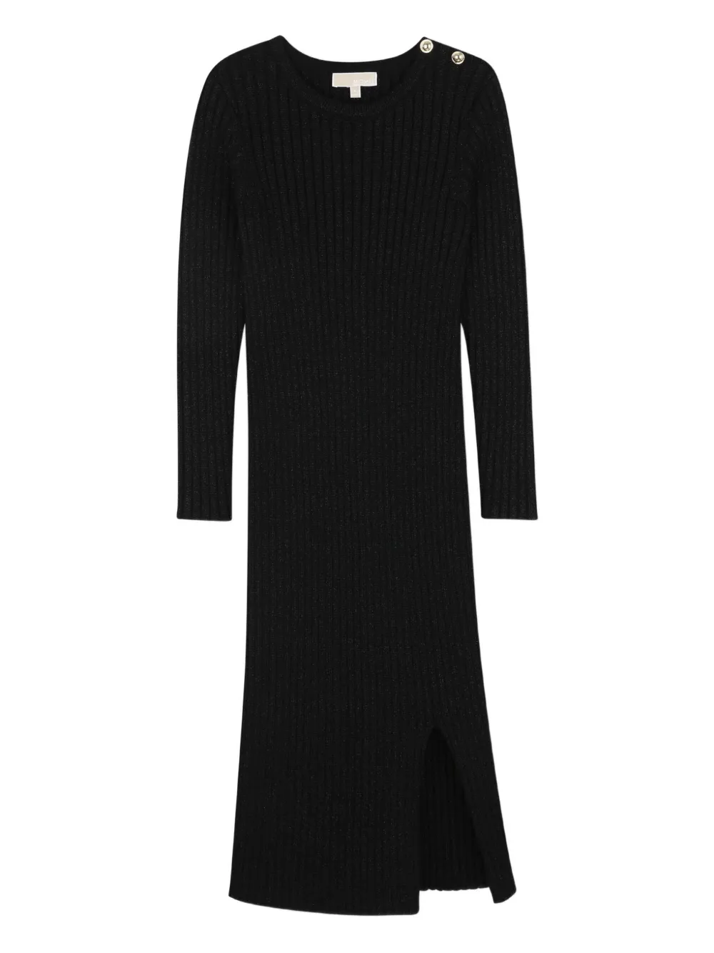 

Платье макси в рубчик с длинными рукавами Michael Kors Kids, черный