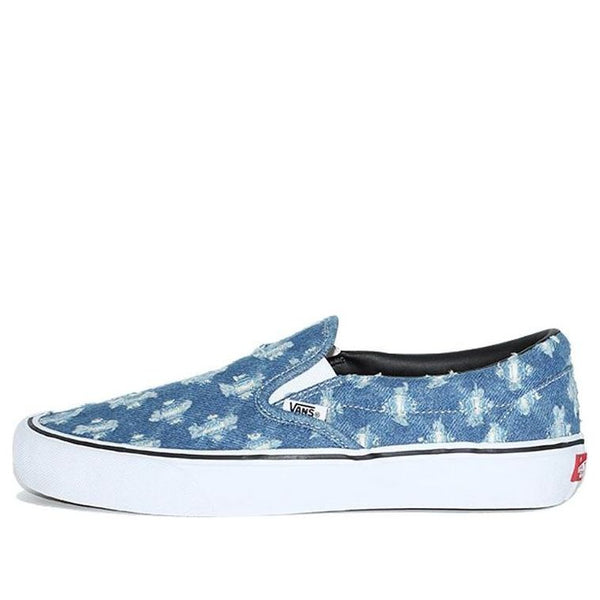 

Кроссовки supreme x slip-on 'blue hole punch denim' Vans, синий