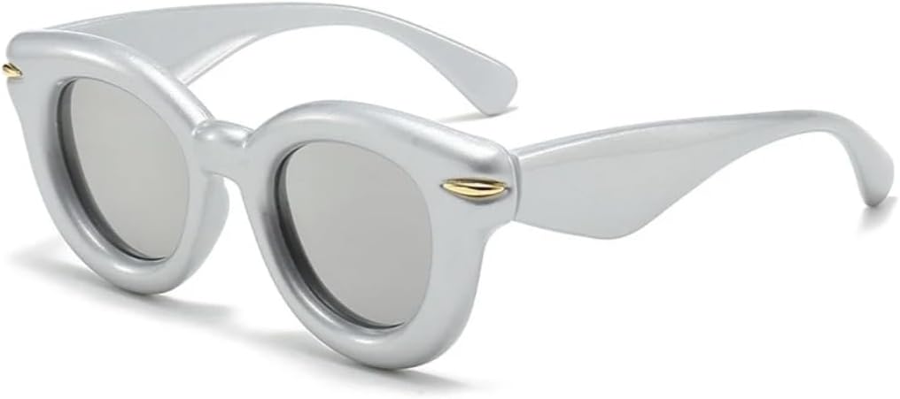 

Женские модные овальные солнцезащитные очки конфетных цветов в стиле ретро с заклепками. Мужские модные круглые солнцезащитные очки в стиле панк с защитой от УФ-излучения UV400 UUPTTPL, Silver Mirror